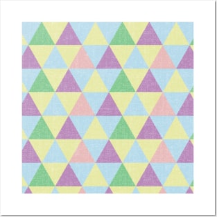 Geometric Triangles Polygonal Pattern - Pastel Colours Posters and Art